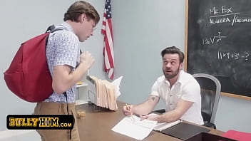 Preview 1 of Very Old Movies German Sex - Bully Him - Hot Teacher Fucks Nerdy Student In Classroom And Fills His Tight Asshole With Huge Load