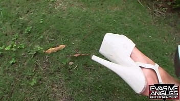 Preview 1 of Virgo Perdiot - EVASIVE ANGLES Hank&#039_s huge black cock makes its way into her hungry pussy,  and the rest is history as the bang it out on the sheet laid out on the grass.