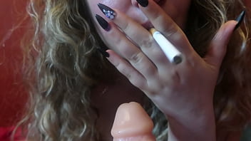 Preview 1 of Xxx Fool Sexy Video - CLOSEUP sloppy blowjob WHILE I SMOKE A CIGARETTE (SMOKING FETISH)