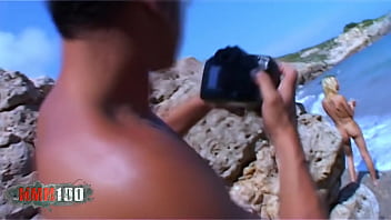 Preview 2 of Chubby Girl Seduce - Laura Blume blonde spanish actress with big tits gets her ass banged at the beach