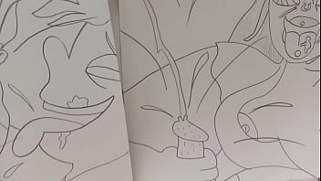 Preview 3 of Anty Fuckig - Monster Girl Jacks Guy Off To Goth Girl Art