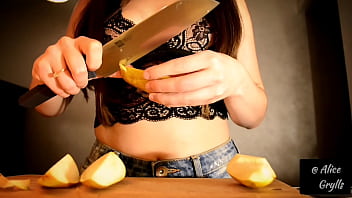 Preview 1 of Beeg Free Big - How do you like My Wife better? Rough Sex with Beautiful Wife in the Kitchen |ALICExJAN|