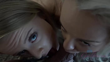 Preview 1 of Fuck To Girl At Sleeping - Elsa Jean and Paris White both sucking and sharing cock,  footplay and fucking (POV GFE) threesome