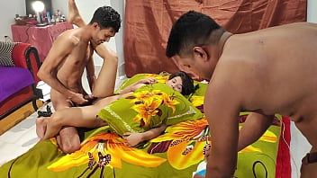 Preview 1 of Hd Xxxfxxx - Big Breasted Redhead Step Sister Loves two guys! Bengali  shathi khatun and hanif  and Shapan pramanik