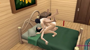 Preview 4 of Granny Fuck Young Bbc - joined masturbating session and fucks her really hard,  my real voice,  sims 4
