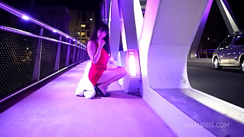 Preview 2 of Stocks Sluts - NEWBIE petite lactating MILF Marina Luca rip pantyhose first anal ATM facial licks cum