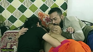 Preview 3 of Www Sonny Lone Xxx Video - Indian hot xxx threesome sex! Malkin aunty and two young boy hot sex! clear hindi audio