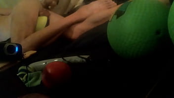 Preview 2 of Pilot Sex Tape - thick dildo slut takes it deep in the ass. voyeur view. feet!