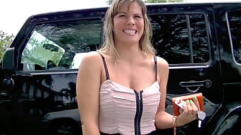 Preview 1 of Xhamstermom Son - Exhibitionist Wife #75 Pt1 - MILF Heather Silk Upskirt Flashing Shaved Pussy To Voyeur In Public Bus Stop!  He Gives Her A Foot Massage!