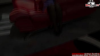Preview 1 of Mom Caught Son Shower Coxk - Blonde nylon slut with big boobs enjoy the BBC and the interracial creampie sex