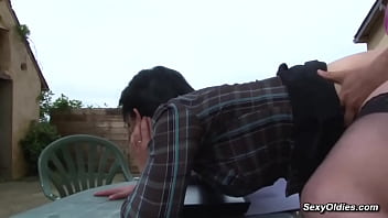 Preview 3 of Bf Video Ful Movie - Sexy French housewife Lucie Luke anal fucked outdoor in the garden