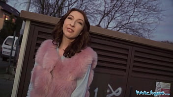 Preview 1 of Cozina Com Mama - Public Agent Chanel Kiss lollipop sucker is taken from behind after giving a worldclass blowjob
