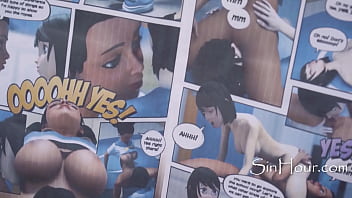 Preview 3 of Holed Mom Son - Just 2 cute girls reading hentai manga and getting freaky together