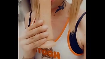 Preview 3 of Super Pron - TS Carmen Melatonin Sucking in her Hooters Uniform