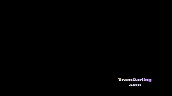 Preview 1 of Rassia Xx - Busty trans beauty in lingerie barebacked after wanking