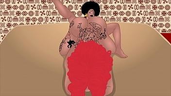 Preview 2 of Xx Vf Bangla - Pussy licking Lesbians eat and fuck each other&#039_s black bubble butts with a big double dildo in an ebony cartoon fantasy