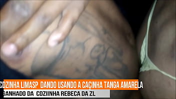 Preview 1 of Xxx Gonzo Arab - CdzinhaLimaSP Dando com a calcinha tanguinha amarela que ganhei da RebecaCdzl11022022