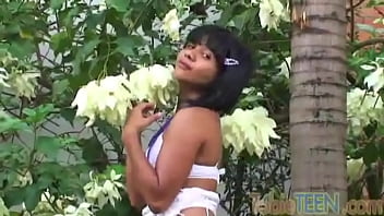 Preview 1 of Tamilsexlive Live - Tobie Teen with small tits Fingering her pussy at the garden