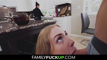 Preview 2 of Ind Rape - FamilyFuckUp.com - step Sister Eats her Cock while there is Nothing Else at Kitchen,  Emma Starletto,  Nathan Bronson