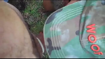 Preview 1 of 3gpking Move Mp4 - Bear sucking 3 fat uncut cocks outside