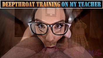 Preview 1 of Kate Linn Zaynah - DEEPTHROAT TRAINING ON MY TEACHER - Preview - ImMeganLive