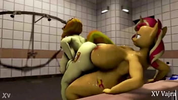 Preview 2 of Long Mint Gets Blow Job - 3D Huge Tits cowgirl POV  MLP w/ Sound added