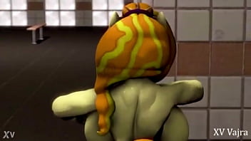 Preview 1 of Long Mint Gets Blow Job - 3D Huge Tits cowgirl POV  MLP w/ Sound added
