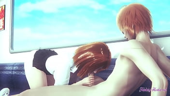Preview 1 of Adik Ipar Tetek Besar - My Hero Academia Hentai - Uraraka blowjob and threesome with momo on the train - Anime Manga Asian Japanese Game Porn