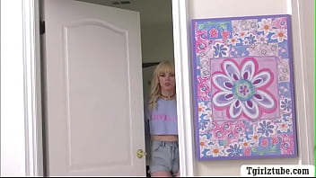 Preview 2 of Help Mam - Curly trans babe barebacked by fratmate