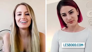 Preview 2 of Video Xxx Budak Sekolah Kel - Horny lesbian couple Scarlett Sage and Kristen Scott getting naughty on video chat