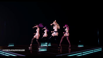 Preview 4 of Ladkiyon Ka Rape - [MMD] K/DA - PopStars Hot Striptease Ahri Akali Kaisa Evelynn League of Legends Uncensored Hentai Cosplay 4K 60FPS