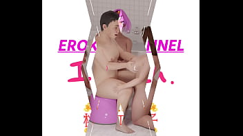 Preview 1 of Beautiful Girls Boob Touch Video - 漫画「EroTuber 桃園エロ子」の巨乳美女と楽しい入浴プレイ。