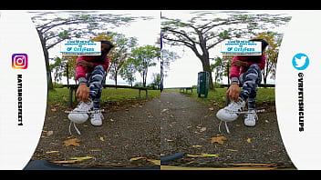 Preview 2 of Xxxx Six Film - [VR180 - 3D] Girl with sweaty adidas sneakers and totally dirty stinky socks smelly feet and lick her shoes