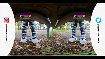 Preview 3 of Xxxx Six Film - [VR180 - 3D] Girl with sweaty adidas sneakers and totally dirty stinky socks smelly feet and lick her shoes