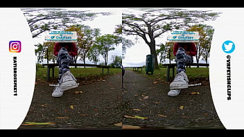 Preview 1 of Xxxx Six Film - [VR180 - 3D] Girl with sweaty adidas sneakers and totally dirty stinky socks smelly feet and lick her shoes