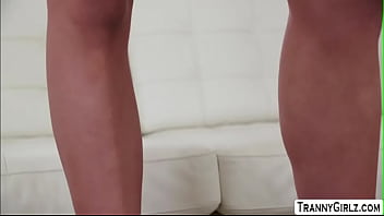 Preview 2 of Hot Girl And Hot Mean Sex - TS Cherry Mavrick masturbates her boner