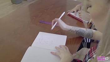 Preview 2 of Osos Webcam - Two girls being STRIPED and FUCKED during a Dictation - Trailer#03 Mimi Cica &amp_ Lulu Love