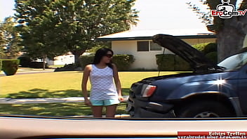 Preview 1 of Horse And Gril Sex - Petite black haired Latina Teen with small tits pick up for a fuck