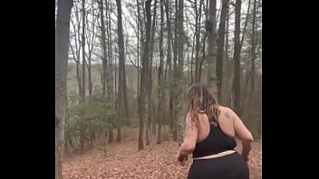 Preview 2 of Very Mature Young - Curvy mountain MILF surrounded by hard wood but not the kind I want in me right now  #publicflash