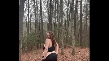 Preview 3 of Very Mature Young - Curvy mountain MILF surrounded by hard wood but not the kind I want in me right now  #publicflash