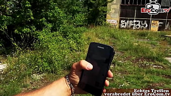 Preview 1 of Son Force Mom To Sex Full Video - Deutsches outdoor Sextreffen mit einer schwarzhaarigen Teen mit kleinen Titten