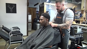 Preview 1 of Mahi Xx Banla - Rocco Steele pounds Romance bareback in the barbershop