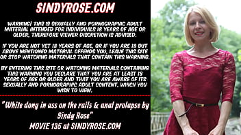 Preview 1 of Dad Rape Son Girl - White dong in ass on the rails &amp_ anal prolapse by Sindy Rose