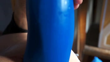Preview 4 of Husband Look Wife Fucking - My first anal dildo fuck close up