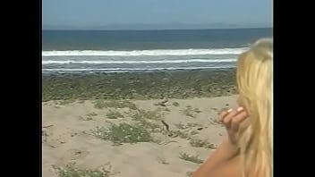 Preview 1 of Brazzer Alison Tyler - Excited male licks the pussy of a slender blonde and fucks her in different positions on the beach