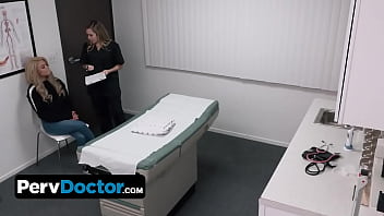 Preview 1 of Www 24xxx Vido Hd - PervDoctor - Overly Sensual Babe Gets Fingered And Fucked By Her Doctor And The Nurse During Exam