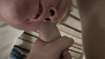 Preview 3 of Lepenty Gairl - Swallowing a load straight from his cock