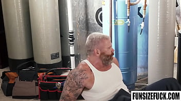 Preview 1 of Xxx Bazzerz Virgin Mom Com - Big guy Cain Marko knew little guy Danny Wilcoxx been looking at him. He wouldnt hesitate to offer little guy some good assfuck with his massive 9inch cock.