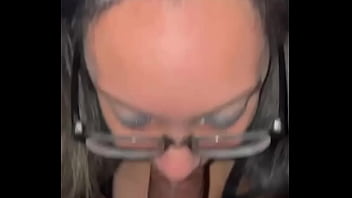 Preview 4 of Film Hall Box - Nerdy shy tatted slut sucks fan while he watches Naruto #Sloppy #Spit ft GothBatty