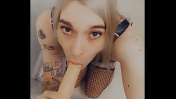 Preview 4 of T Rkin - Gorgeous Tranny Sucks and Touches Her Clitty